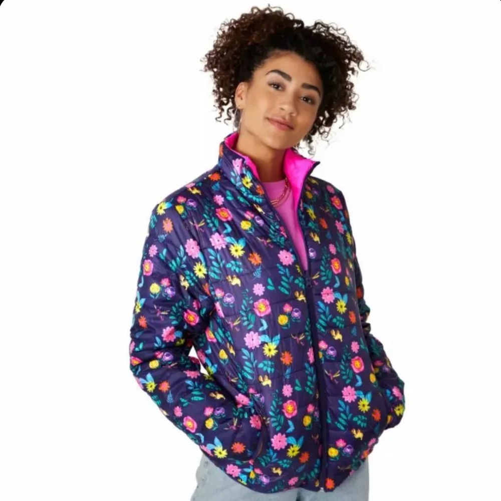Disney Floral Puffer Jacket - Multicolor